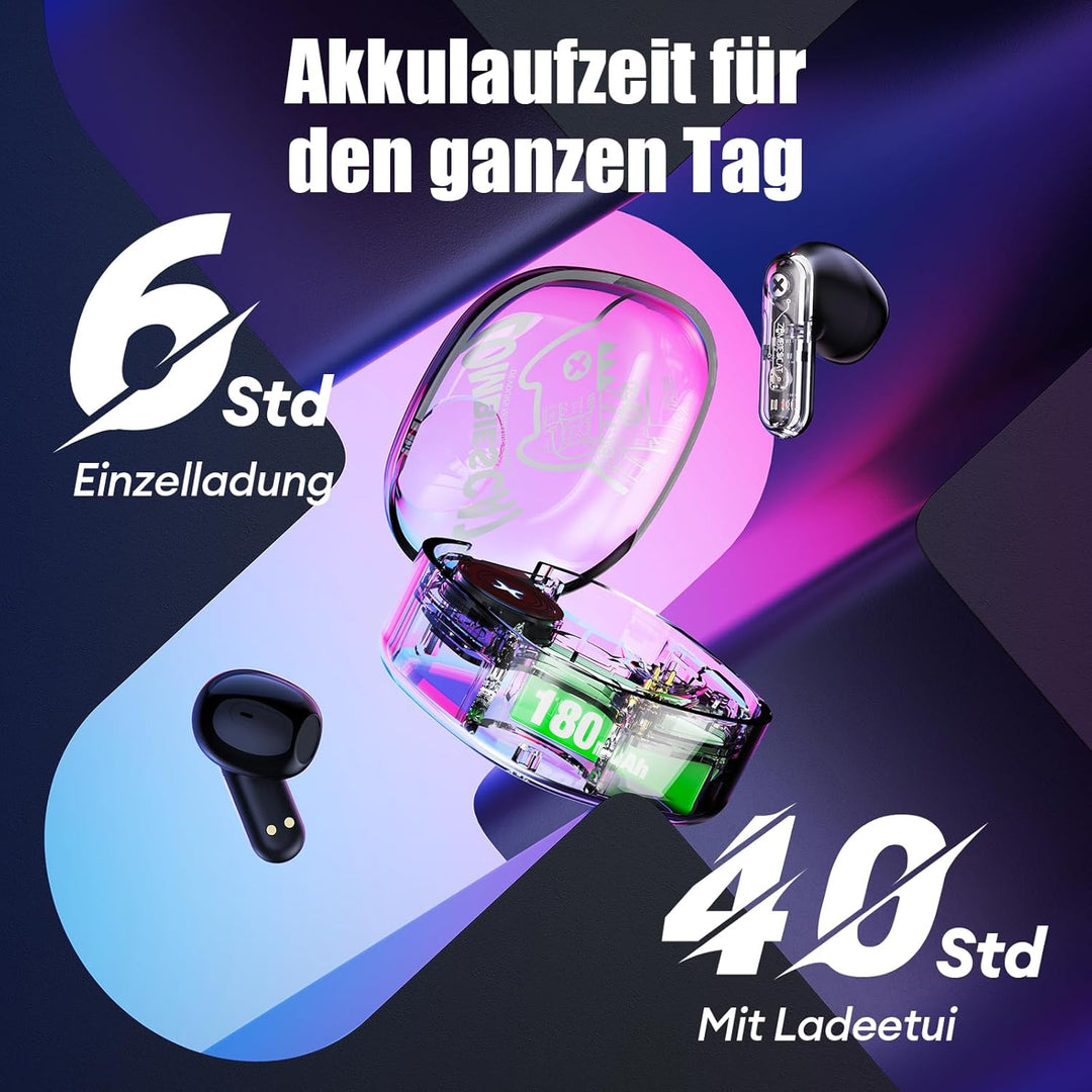 ZOMBIES CAT In Ear KopfhöRer Bluetooth 5.3 Touch Control In Ear OhrhöRer Mit 4 Mikrofon Exklusive Li