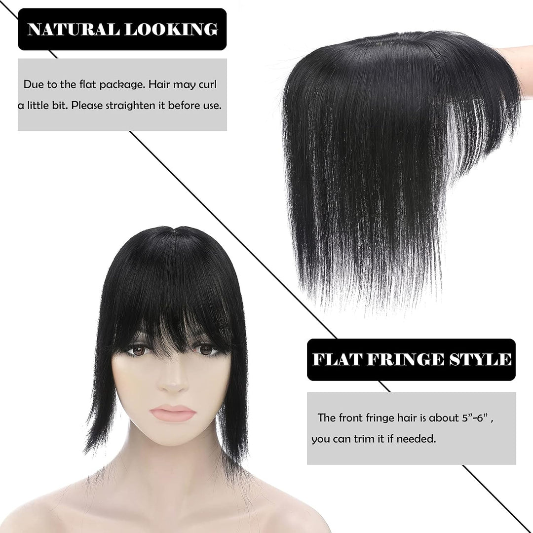 Silk-co Clip in Extension Echthaar Topeer Echthaar Haarteile Echthaar Toupet Haarverlängerung mit Fr