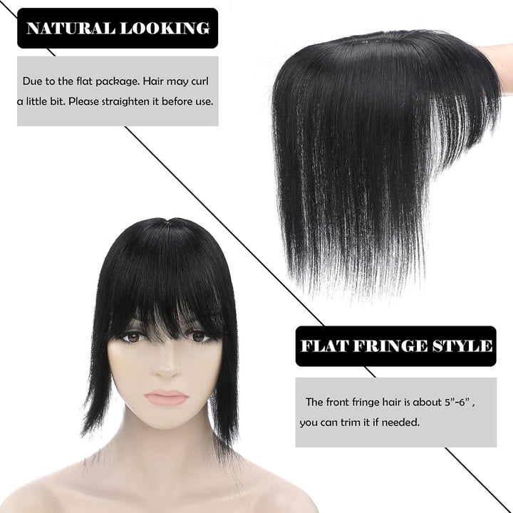 Silk-co Clip in Extension Echthaar Topeer Echthaar Haarteile Echthaar Toupet Haarverlängerung mit Fr