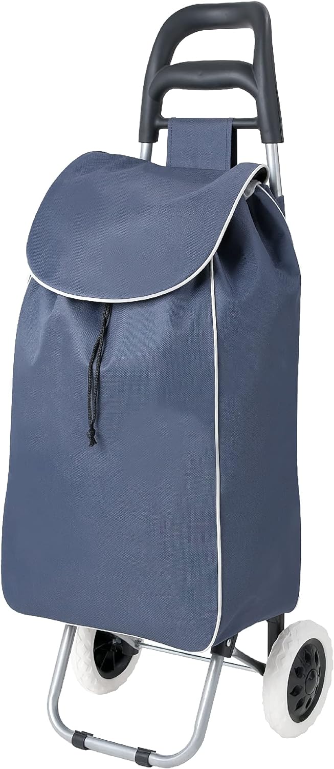 wuuhoo® Einkaufstrolley Shoppy mit Rollen und Aluminiumgestell 34 Liter, Einkaufswagen in Blau faltb