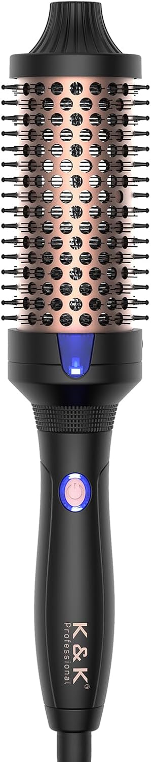 K&K Thermobürste Keratin Thermal Brush Protect Beheiztes Fass Heisse Haarbürste, Ionisch Glatt Schei