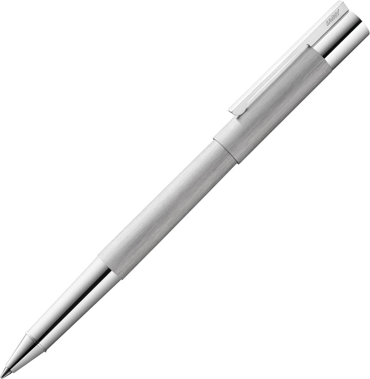 LAMY scala Tintenroller 351 - Rollpen aus strichmattiertem Edelstahl in der Farbe Silber mit Griffst