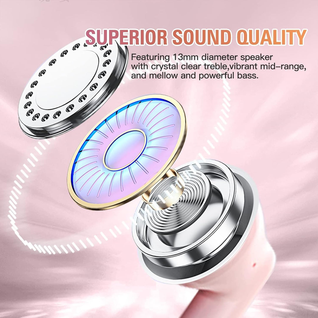 Rosa In Ear Kopfhörer kabellos Bluetooth für iPhone Android Kopfhörer kleine Ohren Headphones Earpho