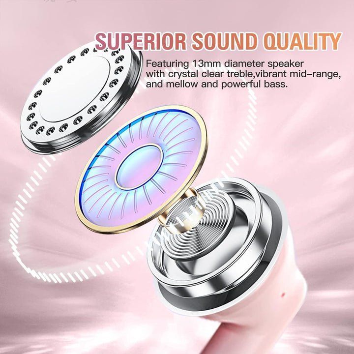 Rosa In Ear Kopfhörer kabellos Bluetooth für iPhone Android Kopfhörer kleine Ohren Headphones Earpho