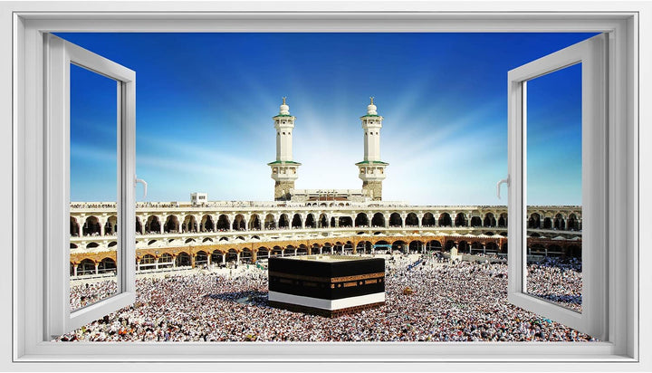 islandburner Bild auf Leinwand Fensterblick Kaaba Mekka Saudi Arabien Sagenhafter Effekt Wandbild Le