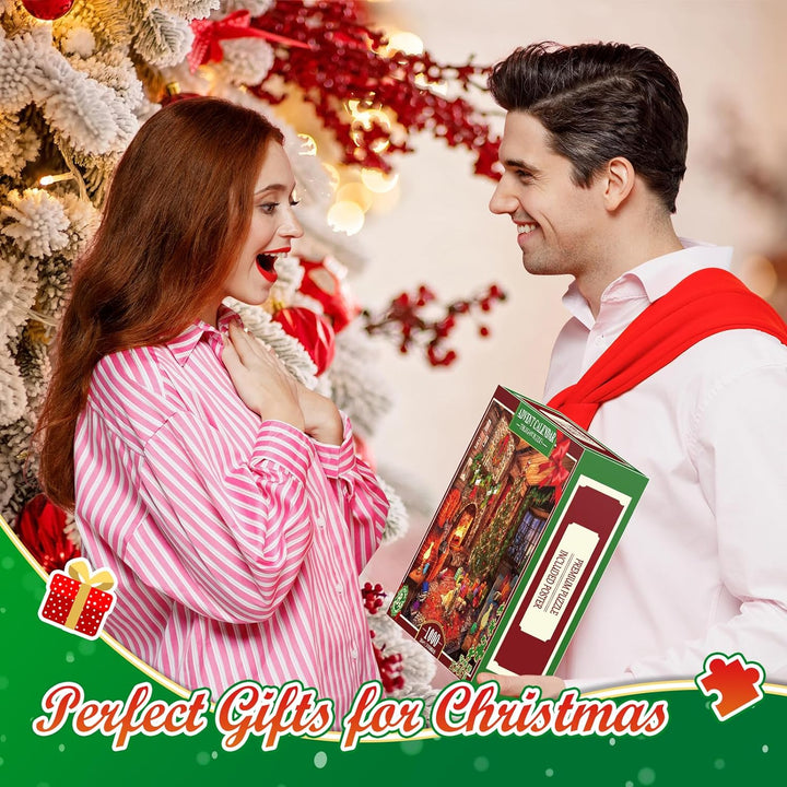 HappyGoLucky Adventskalender 2023 Puzzle Erwachsene, Jigsaw Puzzle 1000 Teile Weihnachten Geschenke