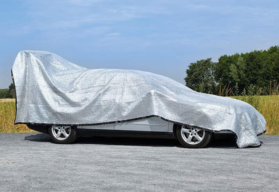 Rosi's Barf-Glück XL Schattennetz Auto 4x6 für Hunde 4x6 m – 24m² Alu UV Sonnenschutz Hitzeschutz Al