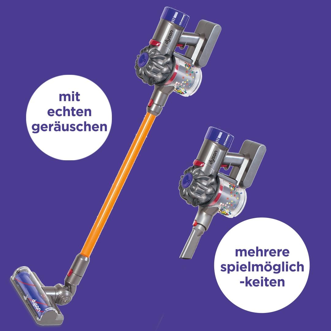 Casdon Dyson Kabelloser Staubsauger | Interaktiver Dyson Spielzeugstaubsauger für Kinder ab 3 Jahre