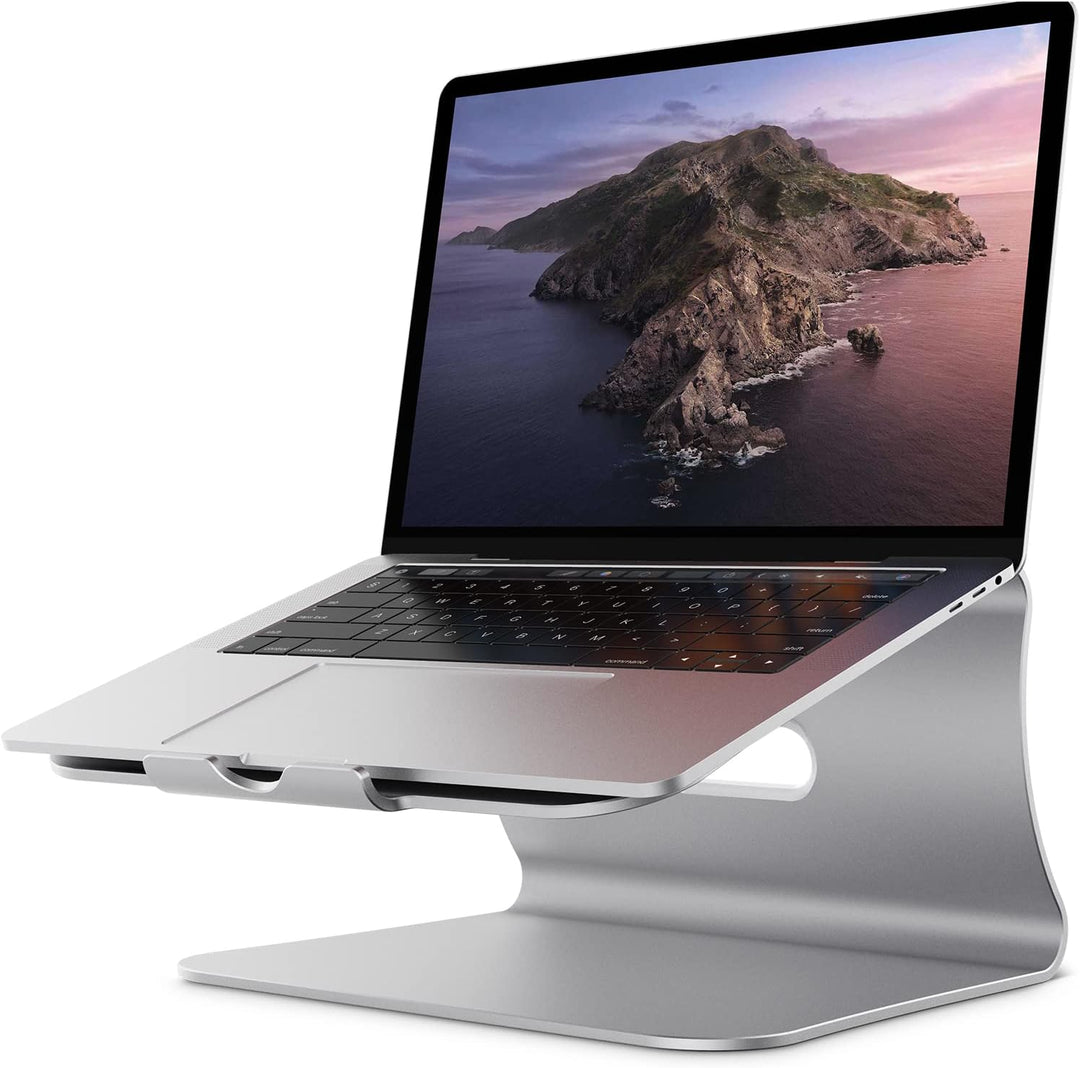 Bestand Aluminiumständer für Laptop und MacBook Desktop für Apple MacBook und alle Laptops Silber 10