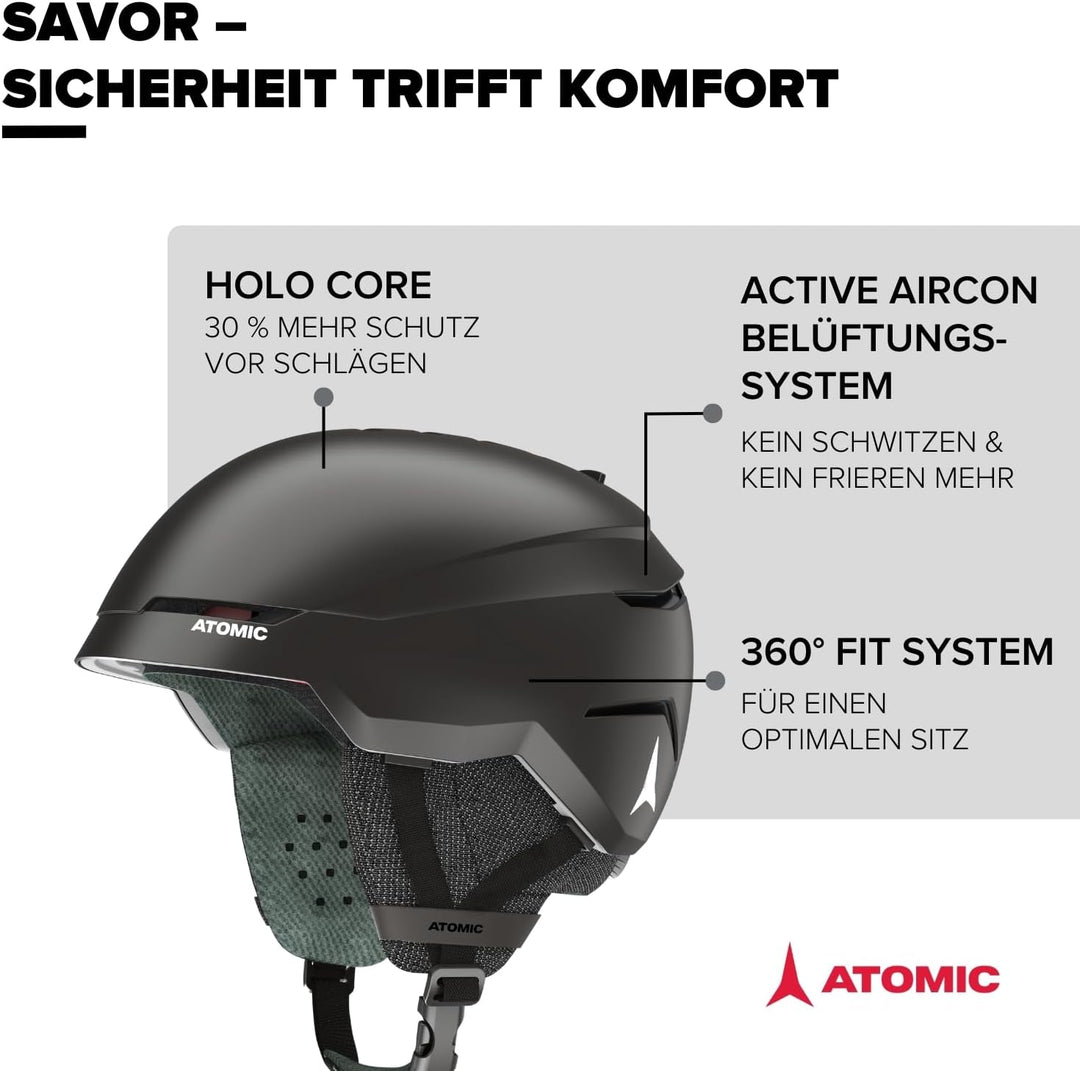 ATOMIC SAVOR Skihelm - Unisex für Erwachsene - 360° Fit System - Überlegener Aufprallschutz - Aircon