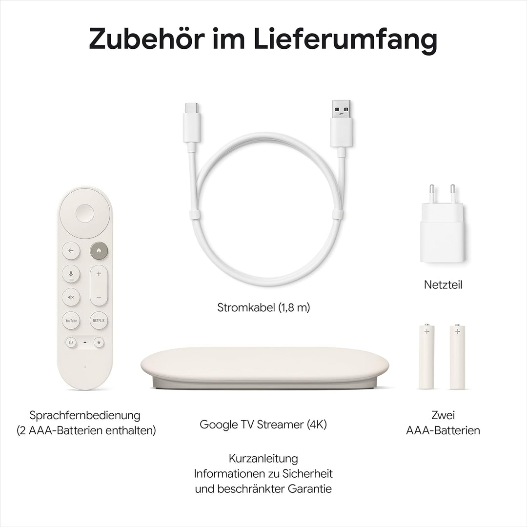 Google TV Streamer 4K – entspannte Unterhaltung durch schnelles Streaming und Fernbedienung mit Spra
