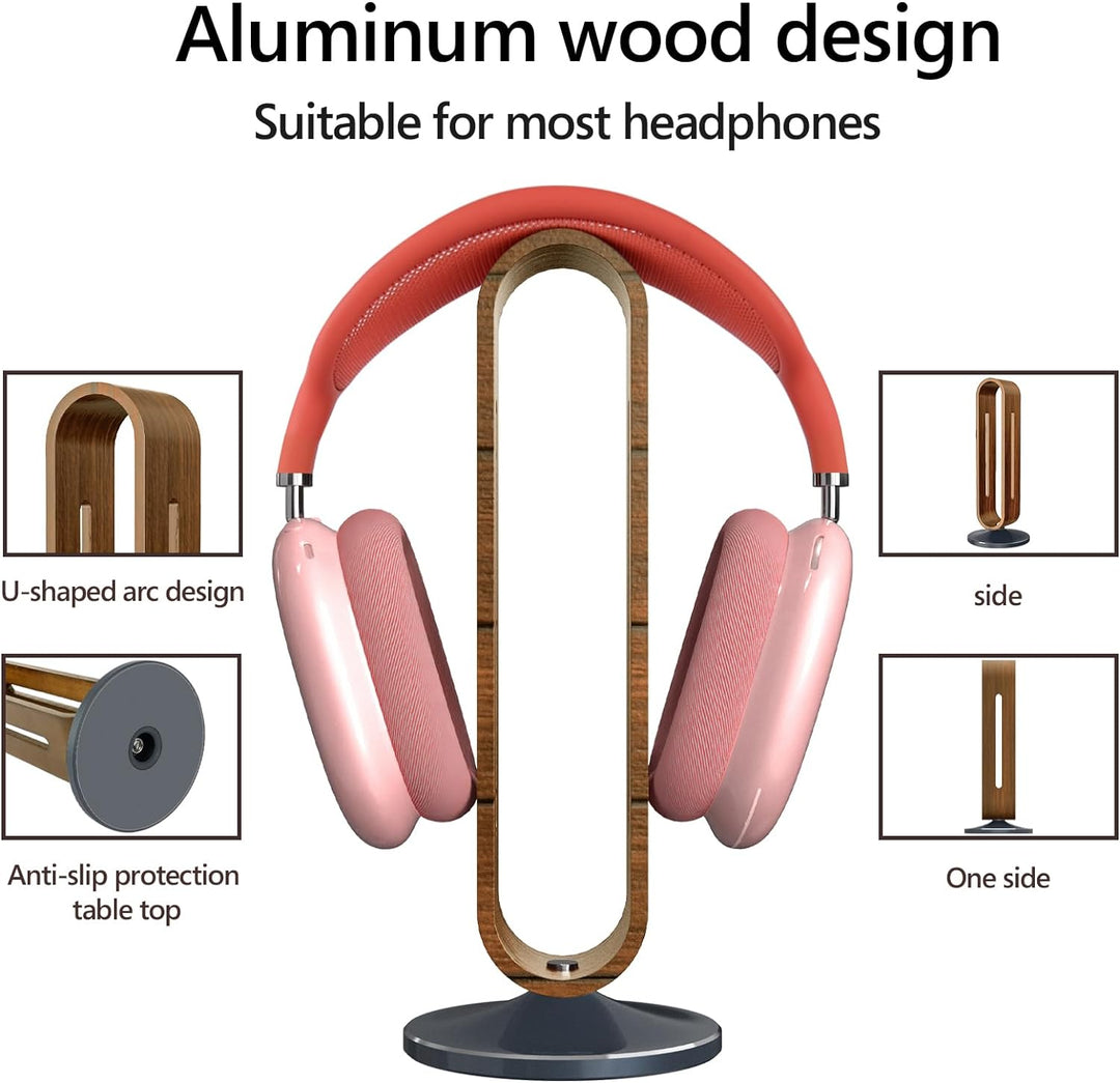Geekria Headset-Ständer, Gaming-Headset-Halterung, Bambusholz-Kopfhörer-Schreibtisch-Display-Aufhäng