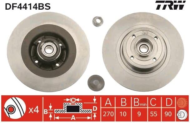 TRW Automotive AfterMarket DF4414BS Bremsscheibe - (Paar)