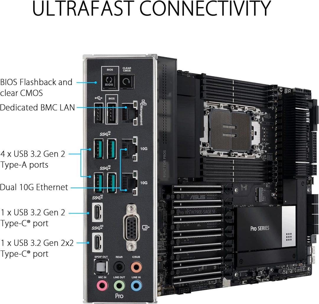 ASUS Pro WS W790E-SAGE SE Workstation Mainboard Sockel Intel LGA 4677 (EEB-Mainboard, PCIe 5.0, DDR5