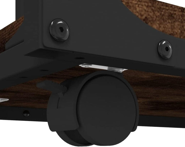 FIRBNUS Beistelltisch mit Rollen Räuchereiche 50x35x55,5 cm Beistelltische Fürs Wohnzimmer Beistellt