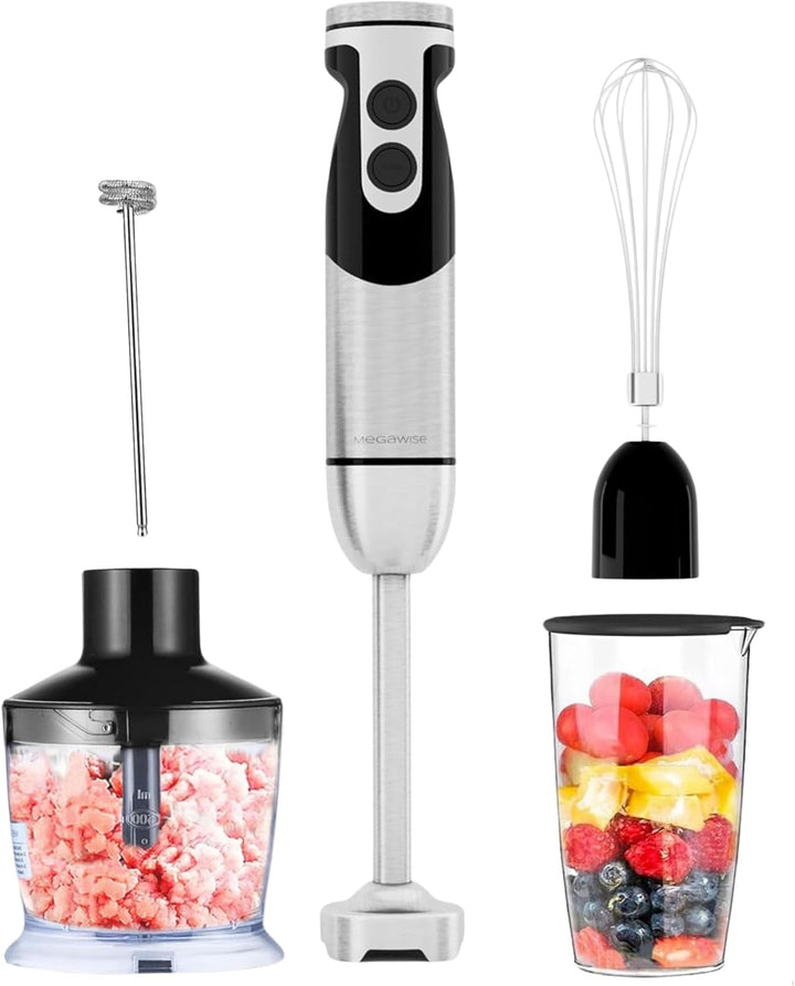 MegaWise Pro Titanverstärkter 5-in-1-Stabmixer, leistungsstarke 400 W mit 80% schärferen Klingen, ka