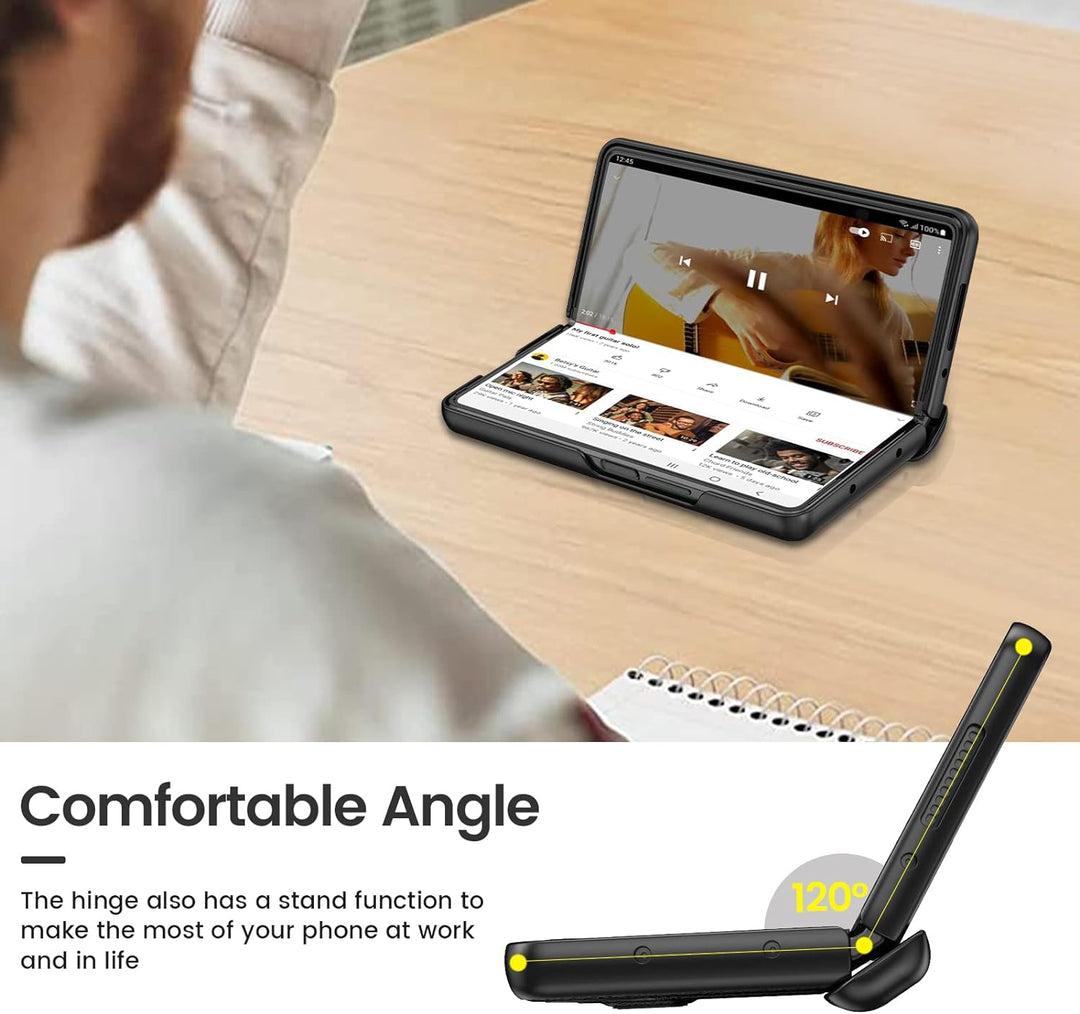 HWeggo Handyhülle für Samsung Galaxy Z Fold 4 Hülle mit Ständer,Galaxy Z Fold 4 Schutzhülle mit Disp