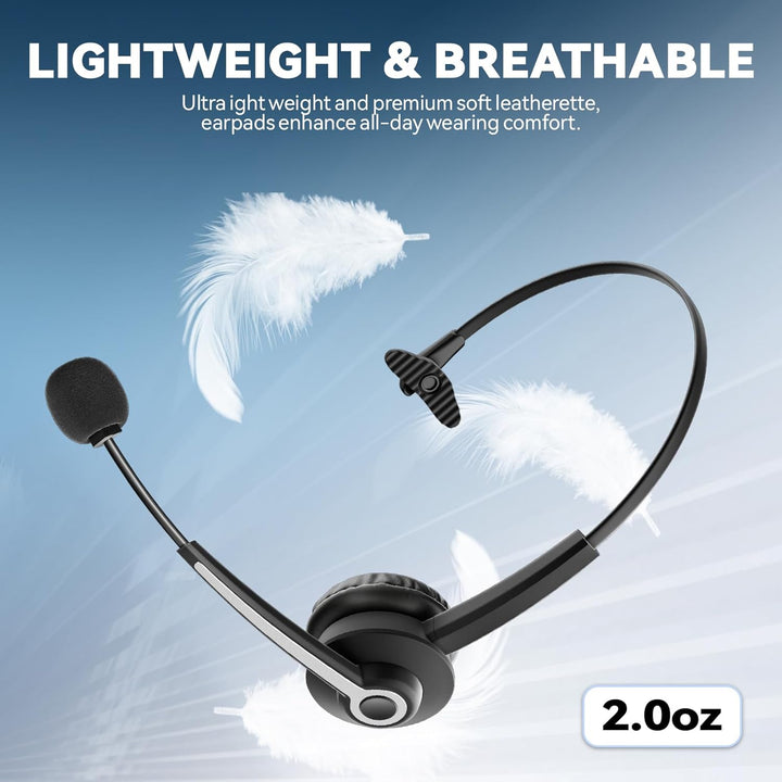 Wantek 3,5mm PC Headset mit Mikrofon Noise Cancelling, Telefon Headset, Kopfhörer Handy Klinke für L