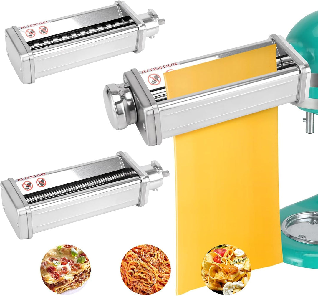 Nudelaufsatz für Kenwood Standmixer, inklusive Nudelblattwalze Spaghettischneider und Fettuccinischn