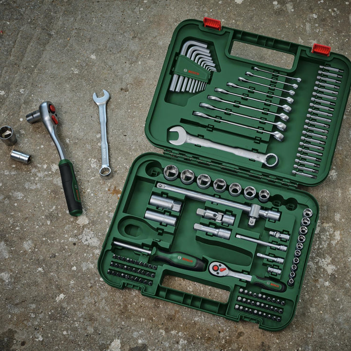 Bosch Advanced Handwerkzeug-Set 132-teilig (für Schraub- und Befestigungsaufgaben; Hochwertige Mater