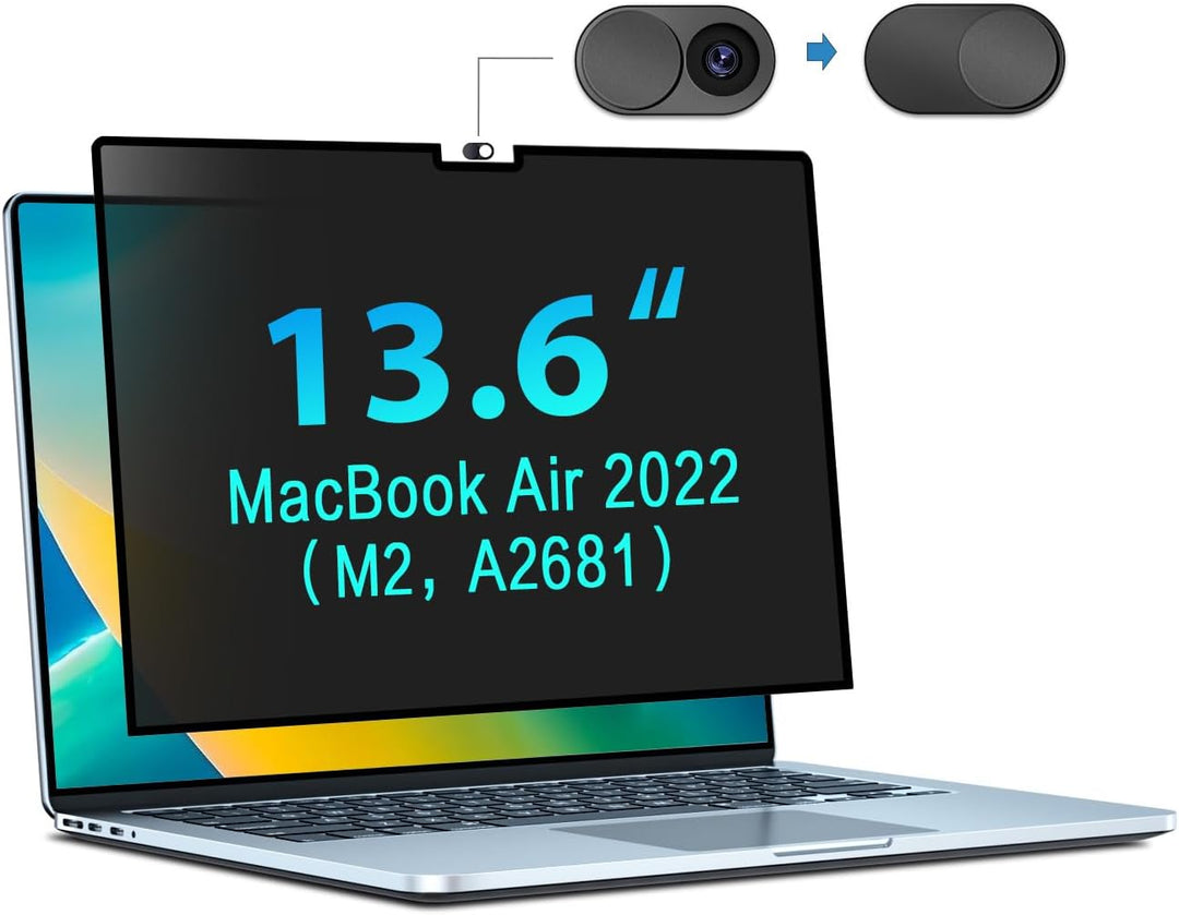 STARY Sichtschutz für MacBook Air 13,6 Zoll (2022-2024), M2/M3 Chips, Nano-Kleber Abnehmbarer Blicks