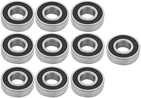 Packung mit 10 Rillenkugellagern 6203-2RS, 17 x 40 mm, geräuschloses, langsam laufendes Stahllager,