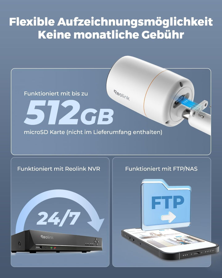 Reolink 12MP PoE Überwachungskamera Aussen mit Spotlight, Farbige Nachtsicht, Zwei-Wege-Audio, 24/7