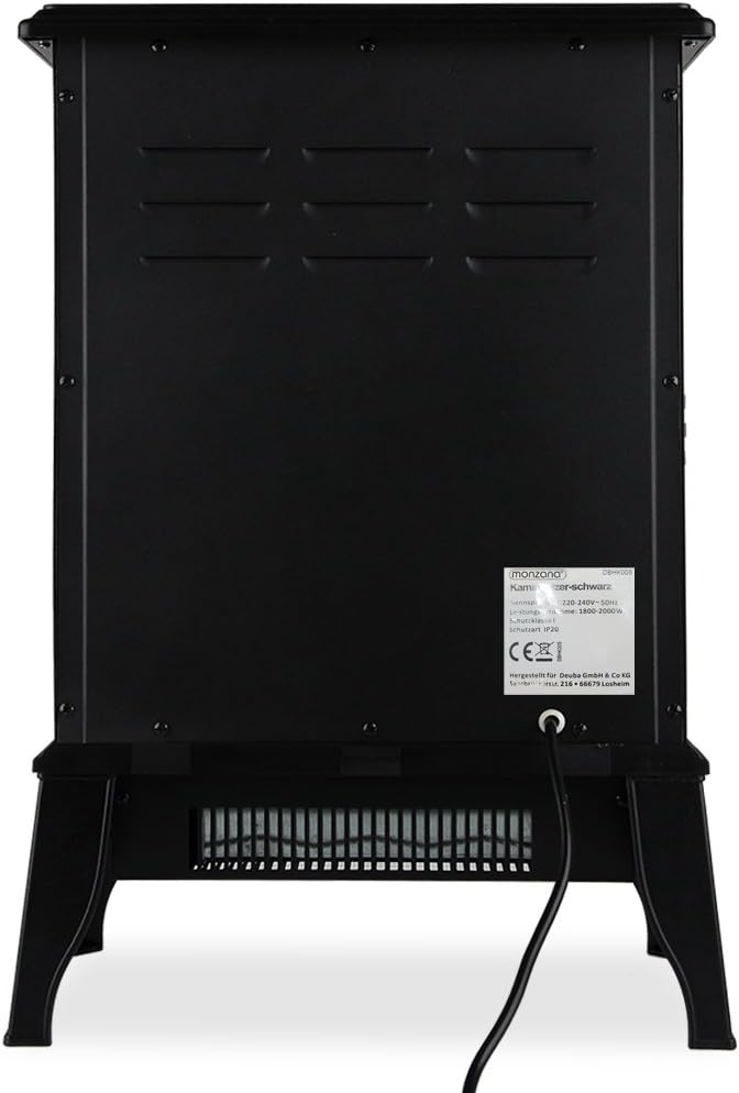 Elektrokamin mit Heizer Kaminfeuer LED 2000W elektrischer Heizlüfter Elektroofen mit Flammen Dekokam