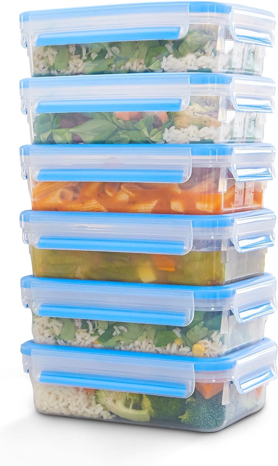 Emsa Clip&Close Fresh 6er Set luftdichte Behälter, 0,8 l, hygienisch, geruchs- und geschmacksneutral