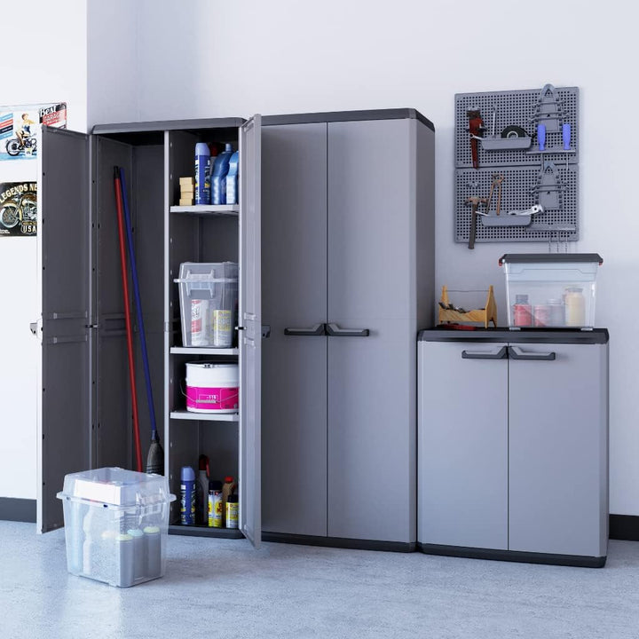 Keter Più Kunststoffschrank, hoch, anthrazit/schwarz, 68 x 39 x 166 cm Tall cabinet, Tall cabinet