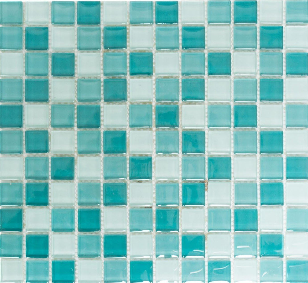 Mosaik Quadrat Crystal mix hellgrün/grün Glasmosaik Transluzent Transparent 3D Fliesenspiegel, Mosai