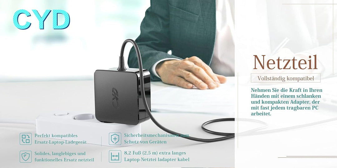 CYD 45W 20V 2.25A Notebook Netzteil-Ladegerät für Lenovo-Ladekabel-Laptop Yoga 20CD00AYUS Yoga 370 t