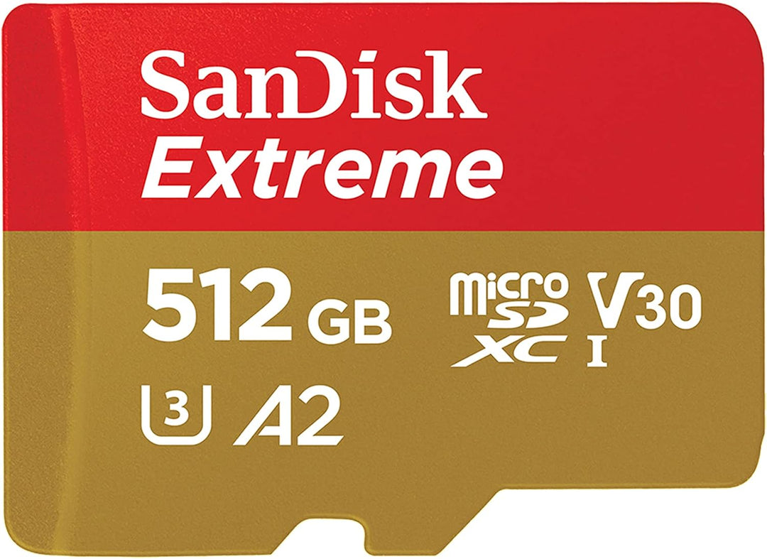 SanDisk Extreme microSDXC UHS-I Speicherkarte 512 GB + Adapter (Für Smartphones, Actionkameras und D