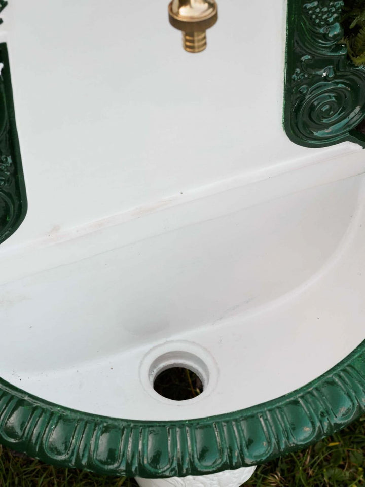 aubaho Nostalgie Waschbecken Brunnen Wandbrunnen 72cm Aluminium Garten Fountain