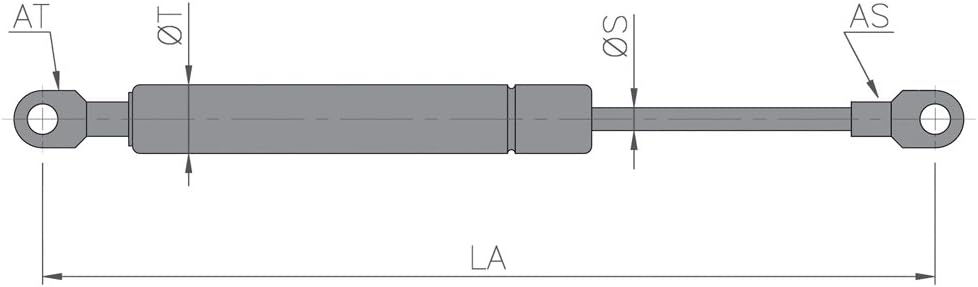 Cora 160633653 Gasfedern, Satz mit 2 Stück