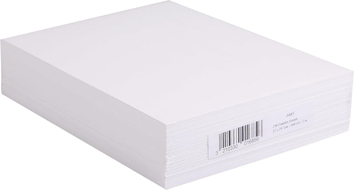 Clairefontaine 1685C - Packung mit 250 Bogen Skizzenpapier 160g, DIN A4 21 x 29,7 cm, ideal für Küns