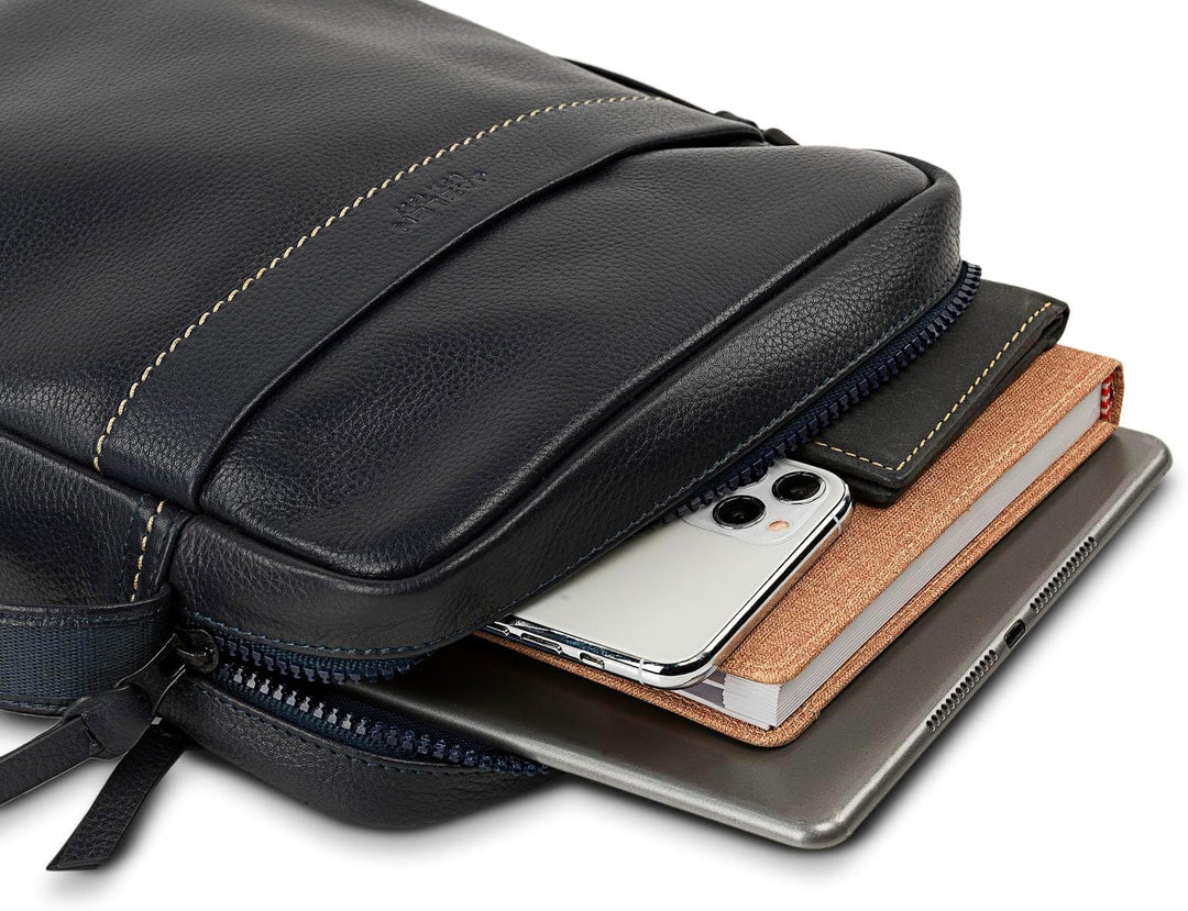 JASLEN - Leder Umhängetasche Herren - Umhängetasche Herren Leder mit Verstellbarem Riemen - Umhänget