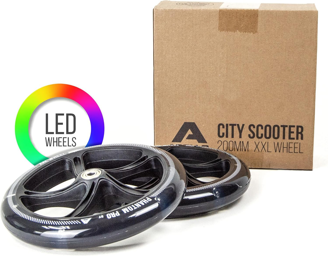 Apollo City Scooter Ersatzräderset Pro Wheels - ABEC 7 Kugellager, Roller Rad Ersatz-Räder passend C