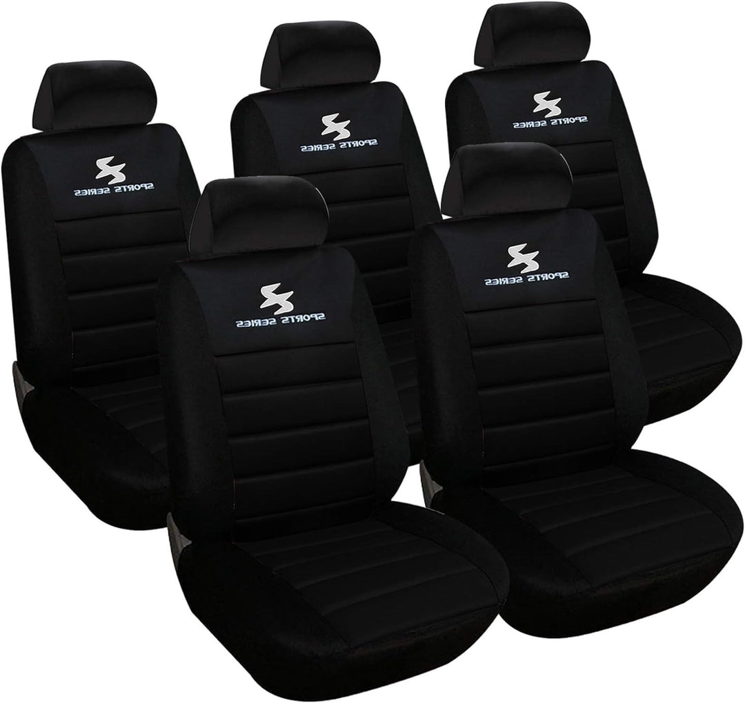 WOLTU AS7254-5 5er Sitzbezüge Auto Einzelsitzbezug universal Grösse, Komplettset, schwarz, Schwarz