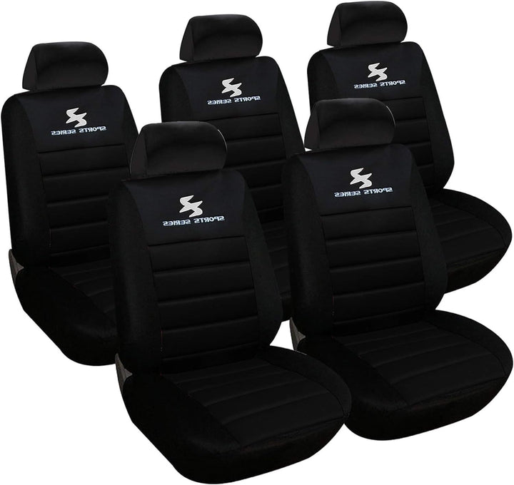 WOLTU AS7254-5 5er Sitzbezüge Auto Einzelsitzbezug universal Grösse, Komplettset, schwarz, Schwarz