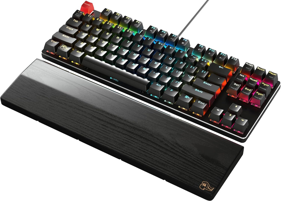 Glorious Gaming Wooden Keyboard Wrist Rest (TKL) - Weisse Esche, mittelgrobe Maserung, glatte Oberfl