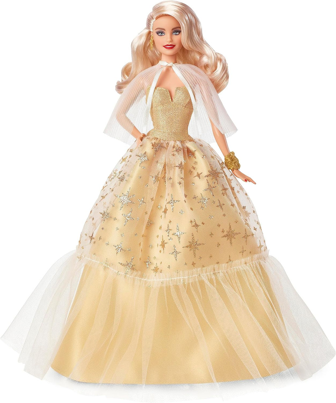BARBIE 2023 Holiday Puppe - 35. Jubiläumsedition mit goldenem Kleid, glitzernden Sternendetails und