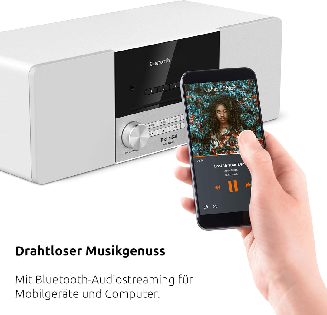 TechniSat DIGITRADIO 3 - Stereo DAB Radio Kompaktanlage (DAB+, UKW, CD-Player, Bluetooth, USB, Kopfh