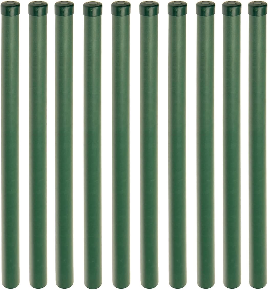 HaGa® Kunststoffpfahl 10 Stück - Zaunpfahl 3,8cm Stärke x 150cm Höhe - Pfahl glasfaserverstärktes un