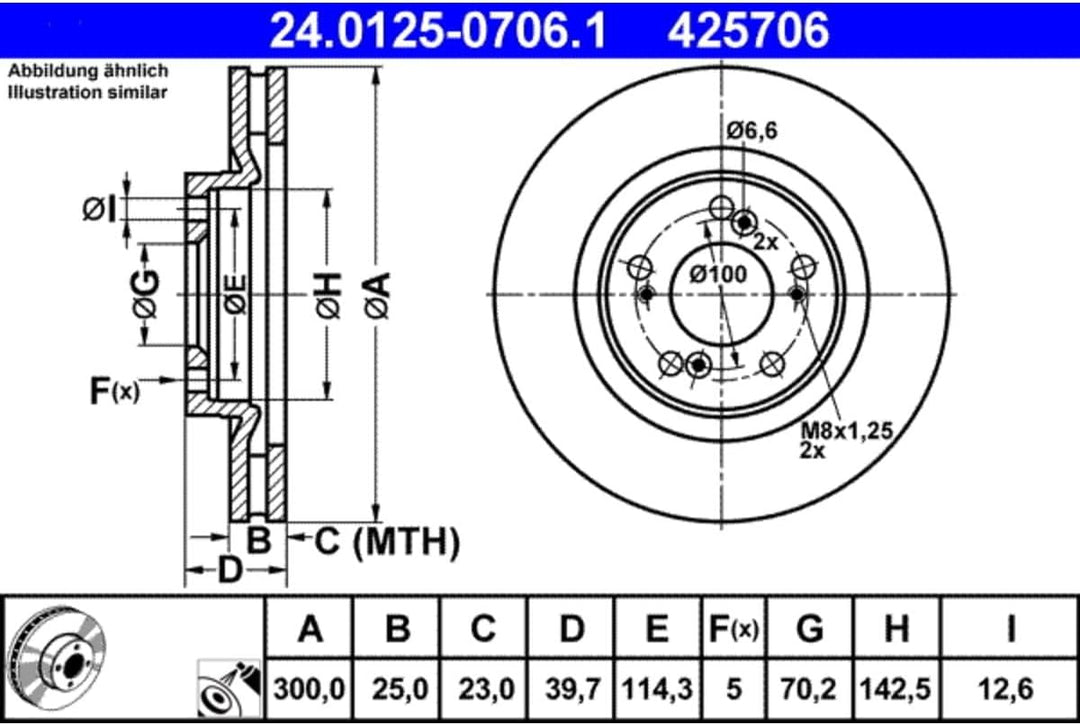 ATE 24012507061 Bremsscheibe - (Paar)