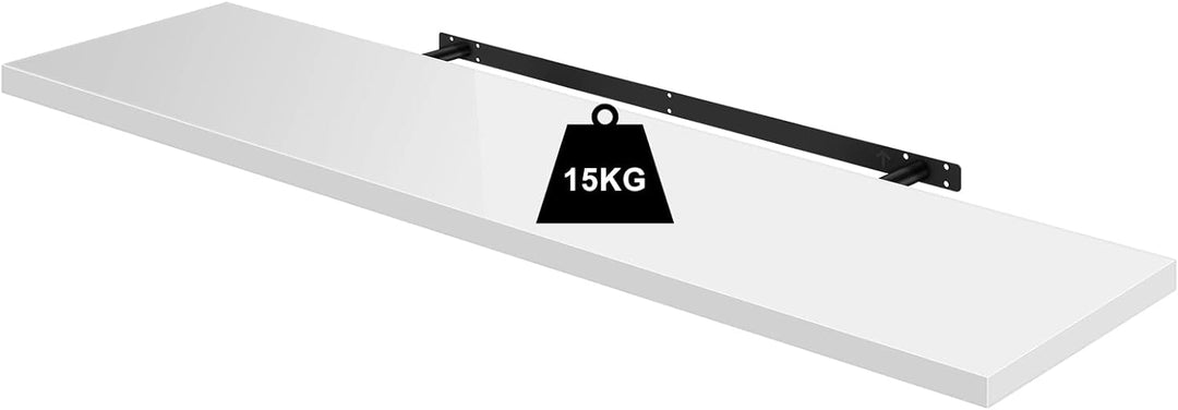 WOLTU Wandregal Volato Wandboard freischwebend hochglänzend weiss Schweberegal CD DVD Regal Bücherre