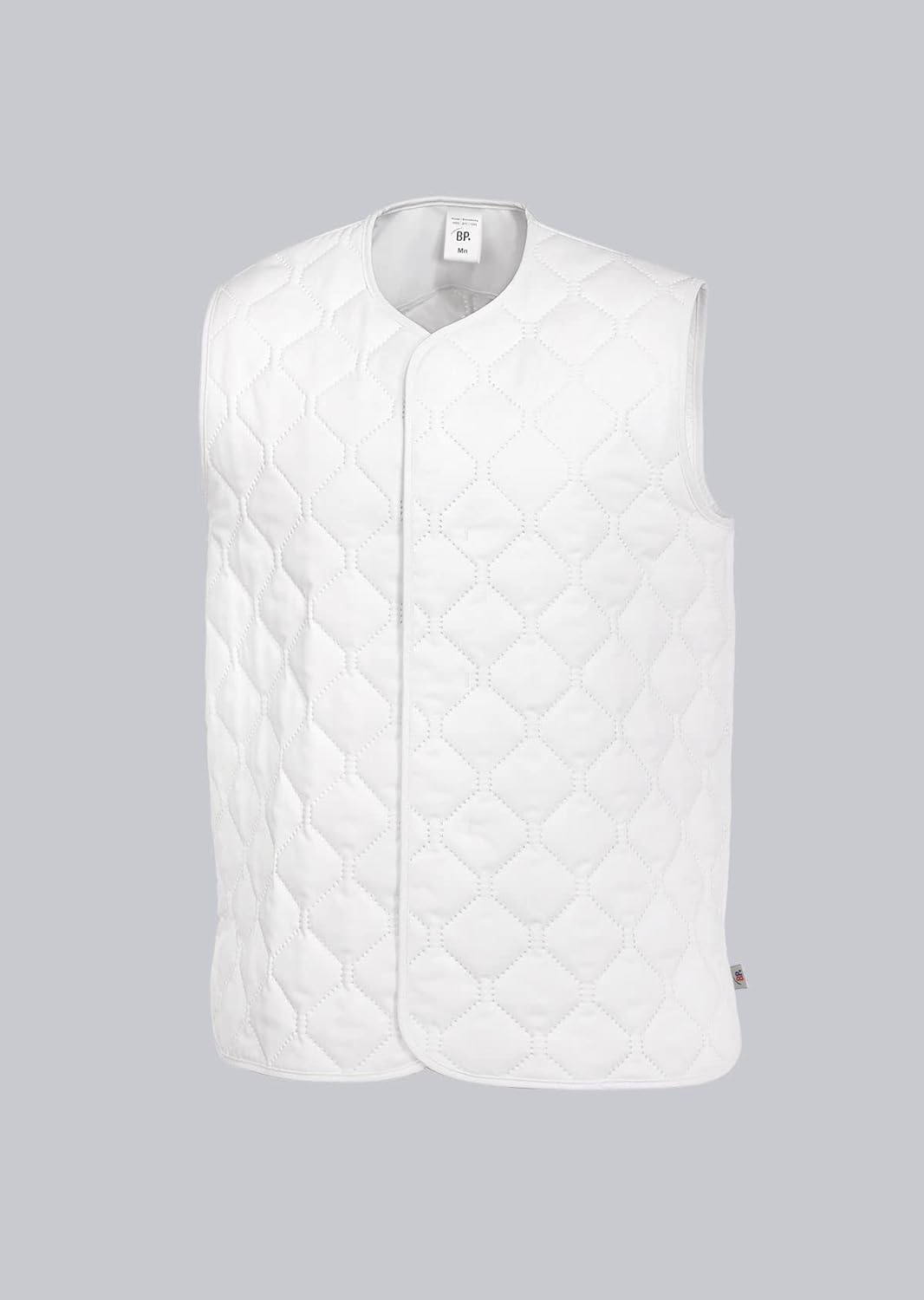 BP 1683-665-21-3XLn Unisex-Steppweste, Ärmellos, V-Ausschnitt, 500,00 g/m² Stoffmischung, weiss, 3XL
