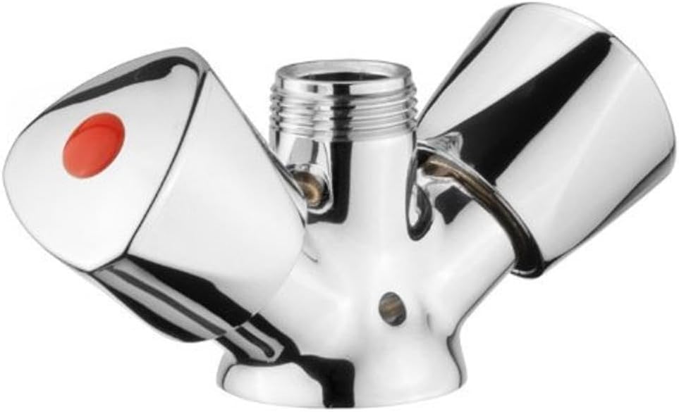 Cornat Waschtisch-Zweigriffarmatur "Lisa" - Verchromter Messingkörper - Hohe Auslaufhöhe - Schwenkba