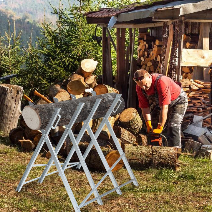 Daromigo Sägebock klappbar, Holzsägearbeiten für Kettensägen Holz, Sägegestell für Kettensägen, 81x8