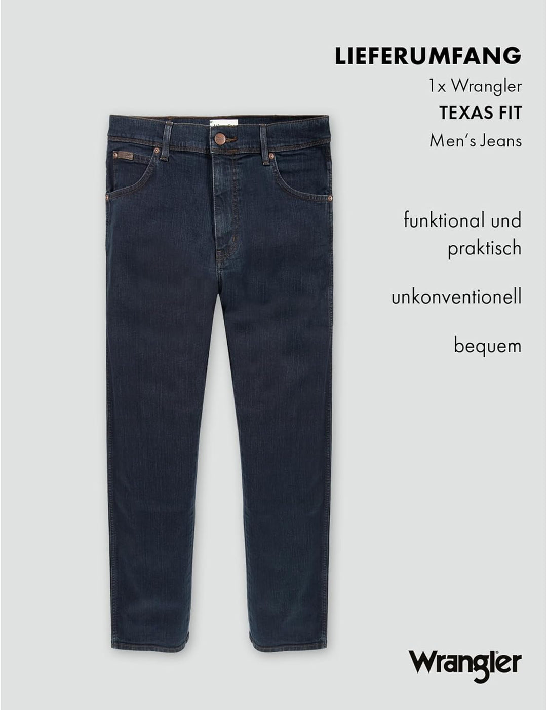 Wrangler Herren Texas Jeans 50W / 32L Blue Black, 50W / 32L Blue Black